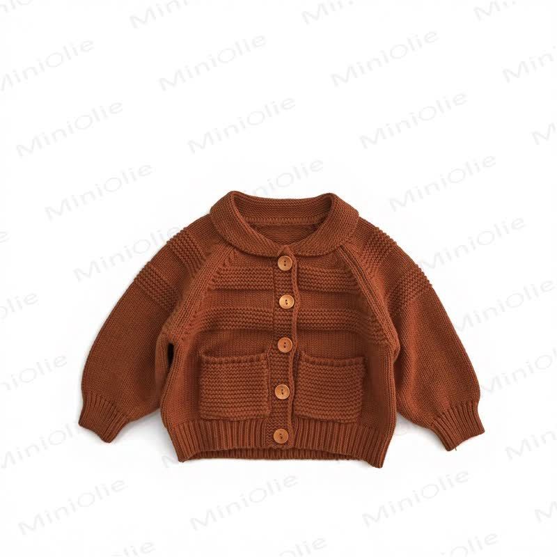 Cardigan con tasche per neonati e bambini piccoli - Marrone - 6-7T - image 3