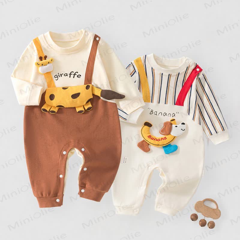 Tutina a maniche lunghe per neonati con motivo animale - image 1