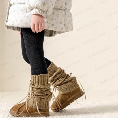 Leggings termici con fiocco per bambini - image 7