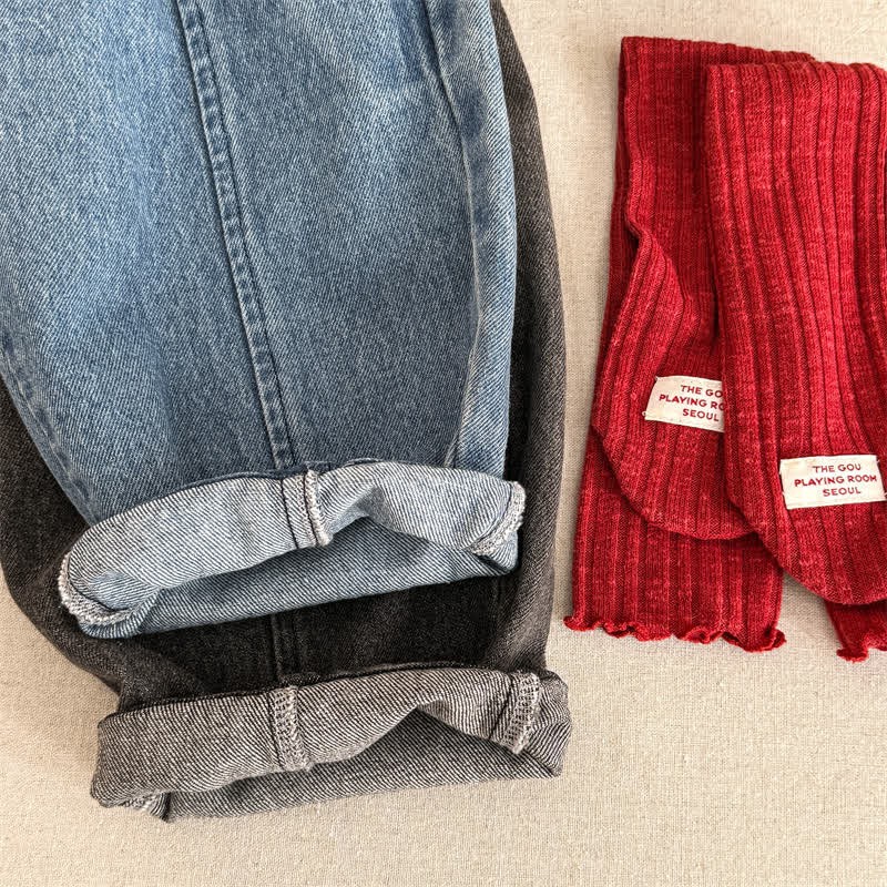 Pantaloni larghi in denim lavato per bambini piccoli - image 9