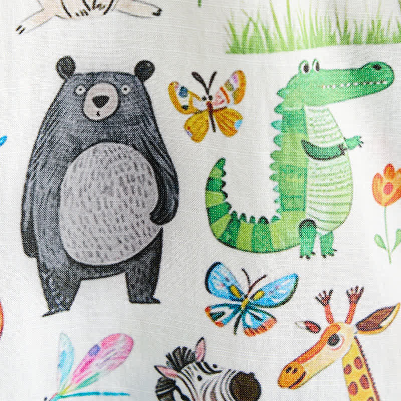 Completo da bambino composto da maglietta e pantaloncini con stampa animalier. - image 9