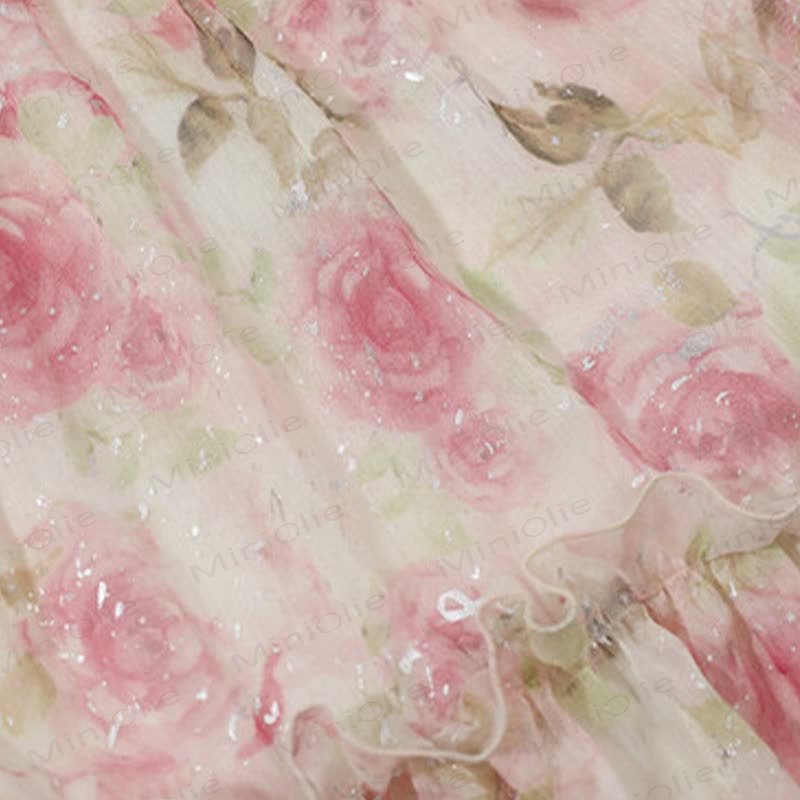 Vestito da bambina in cotone con stampa floreale e volant - image 7