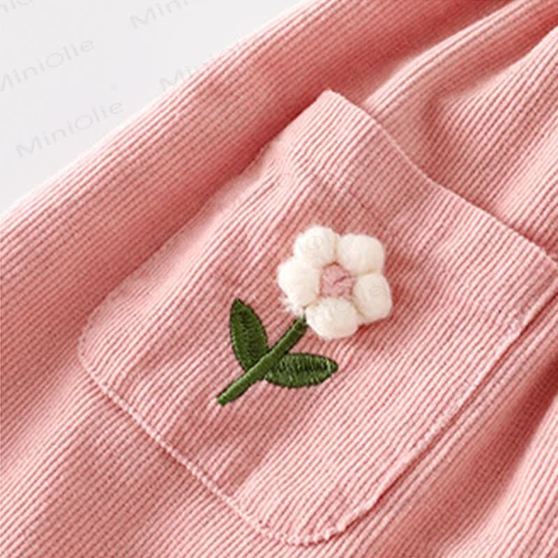 Pantaloni in velluto a coste a fiori per neonati e bambini - image 5