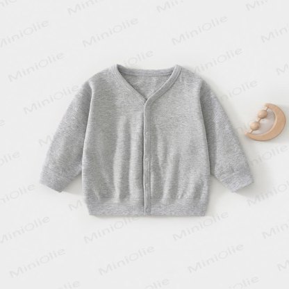 Cardigan/cappotto per neonati e bambini in maglia a nido d'ape con chiusura frontale a bottoni automatici. - Grigio chiaro - 3-4 anni - image 7