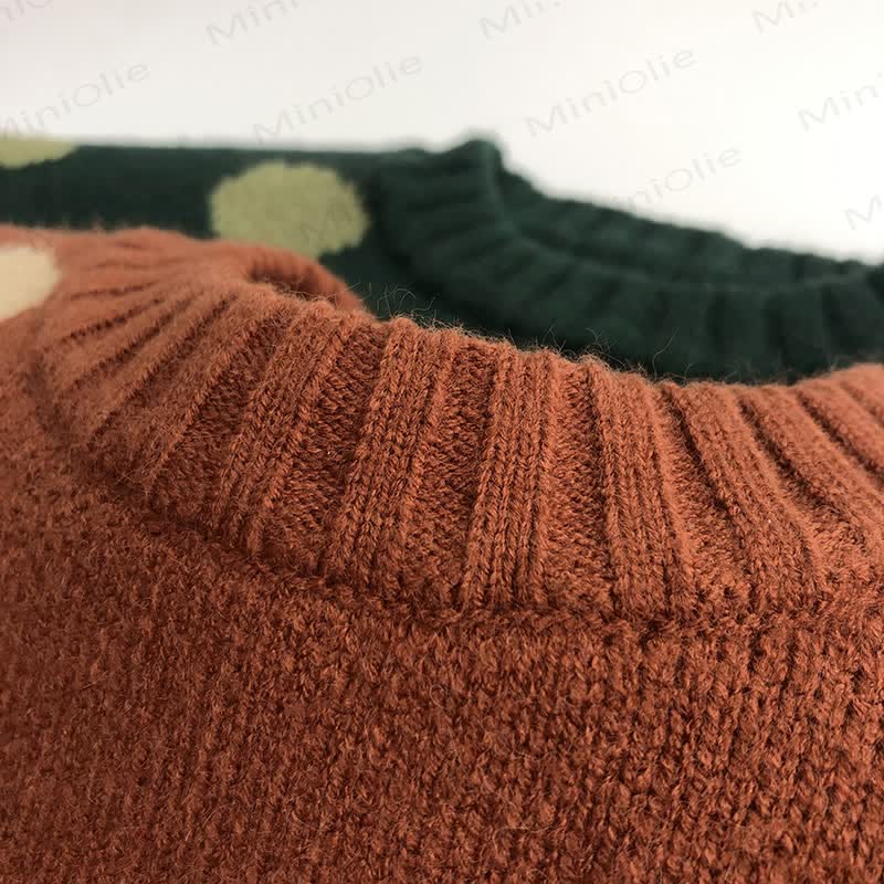 Maglione in stile retrò a pois lavorato a maglia per bambini - image 9