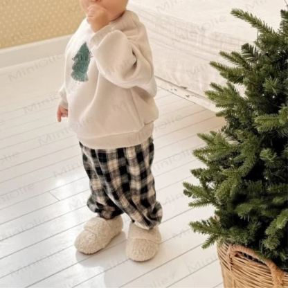 Pantaloni da jogging a quadri per neonati e bambini - image 7