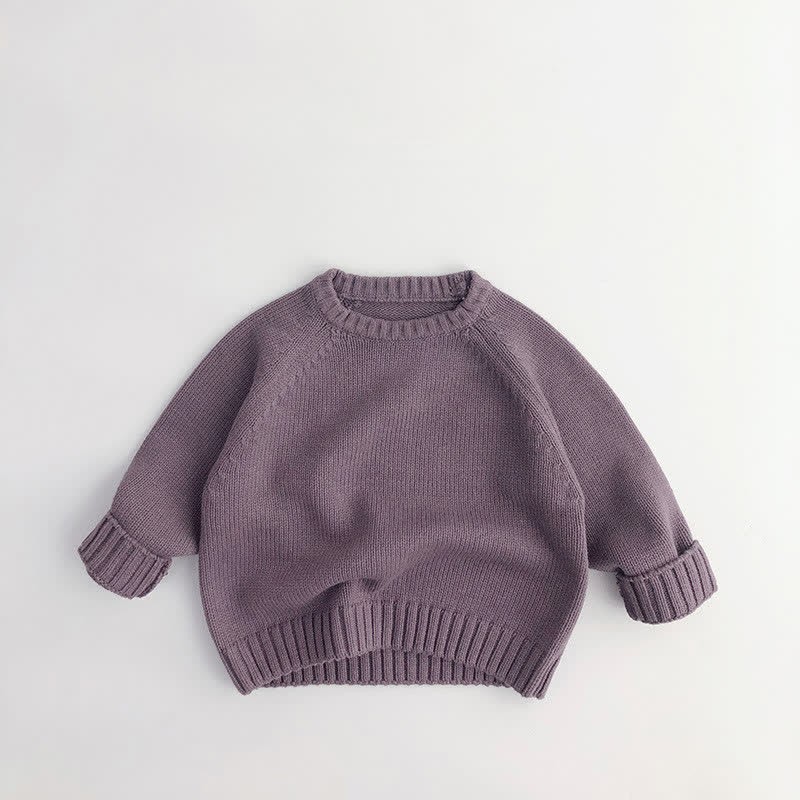 Maglione rilassato largo in tinta unita per bambini - Viola - 8 anni - image 22