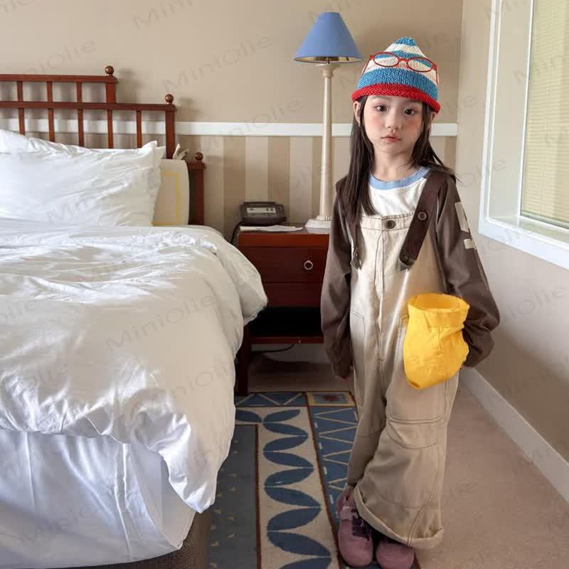 Salopette tinta unita per bambina e bambina - image 4