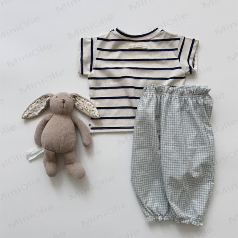 Pantaloni a quadri con fiori e pois a forma di pomodoro per bambini - image 25