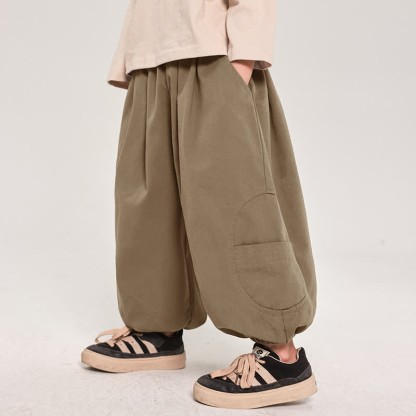 Pantaloni da jogging larghi per bambini piccoli, con design semplice - image 9