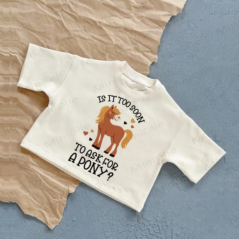È TROPPO PRESTO PER CHIEDERE UN PONY? Maglietta bianca per neonati - Bianco - 2-3T - image 1