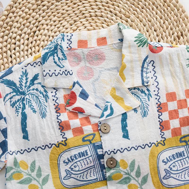 Completo per neonati e bambini piccoli con maglietta e pantaloncini con stampa a tema cibo. - image 4