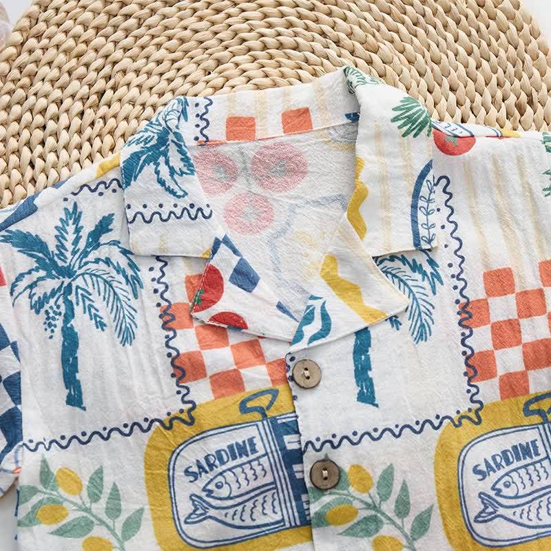Completo per neonati e bambini piccoli con maglietta e pantaloncini con stampa a tema cibo. - image 4