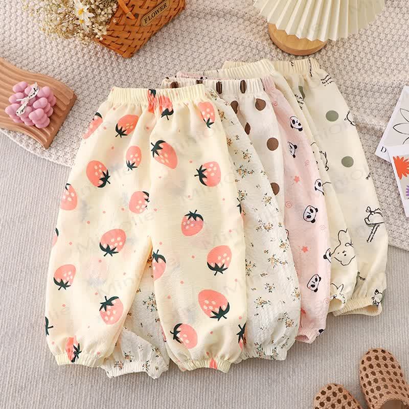 Pantaloni per bambini piccoli con fragole, fiori e pois e animali - image 2