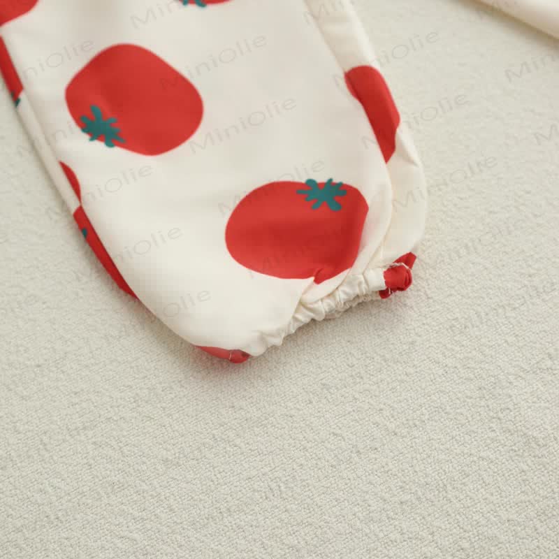 Pantaloni a quadri con fiori e pois a forma di pomodoro per bambini - image 11