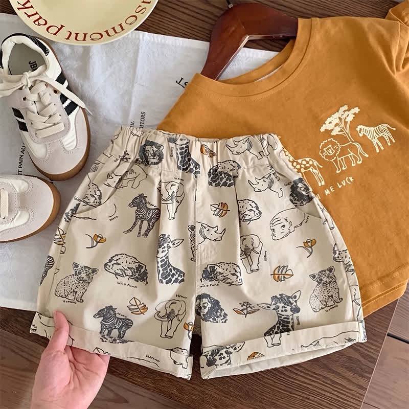 WISH ME LUCK Completo per neonati e bambini con top e pantaloncini a tema animali - image 5