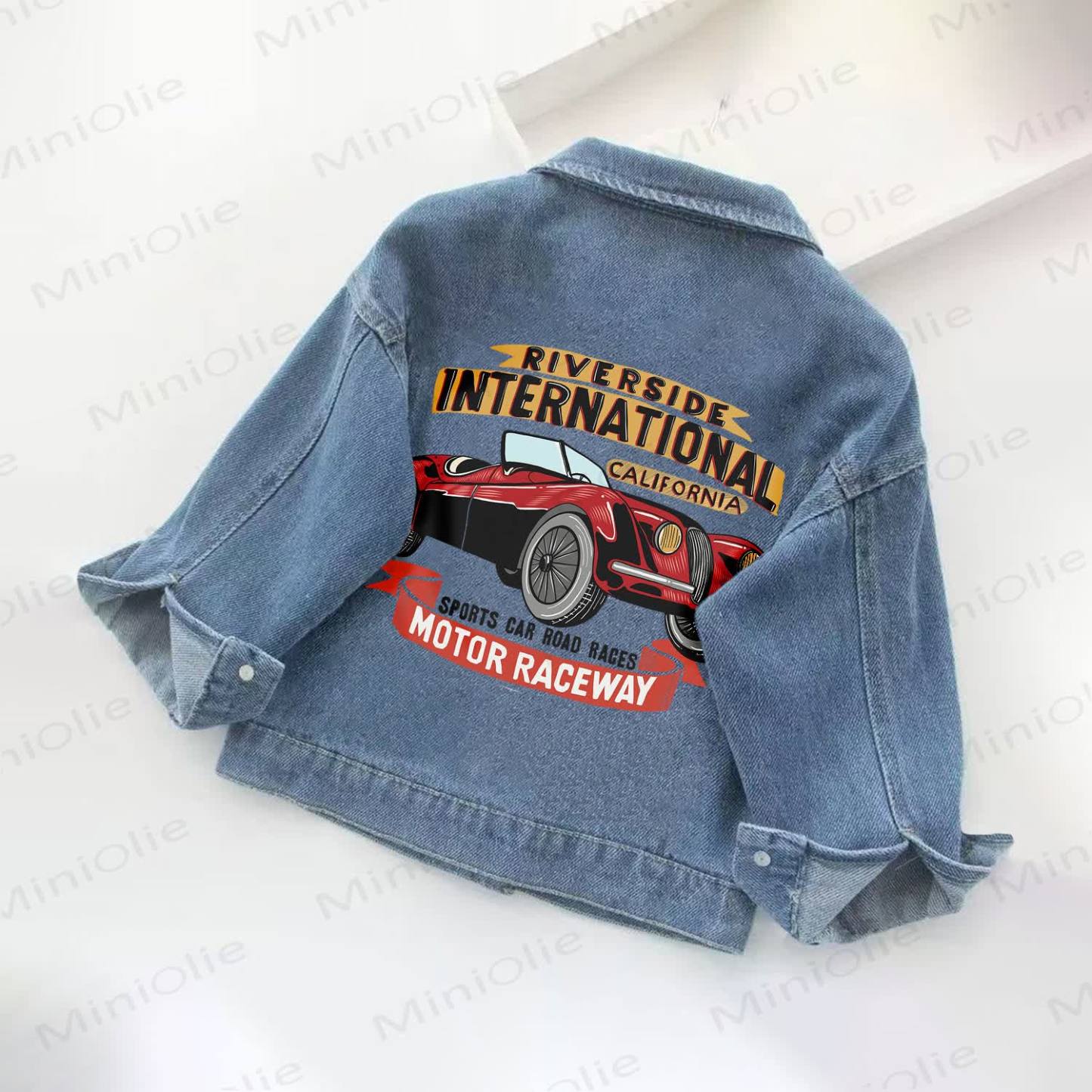 RIVERSIDE INTERNATIONAL CALIFORNIA SPORTS CAR ROAD RACES MOTOR RACEWAY Giacca di jeans per bambini - Blu - 10-11T - image 1