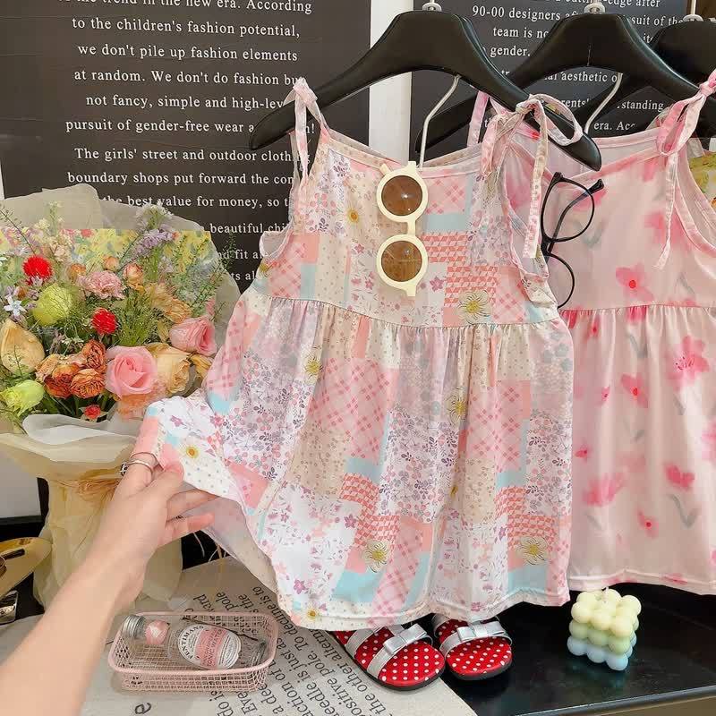 Vestito floreale con spalline sottili per bambina - Fiori rosa - 10-11T - image 3