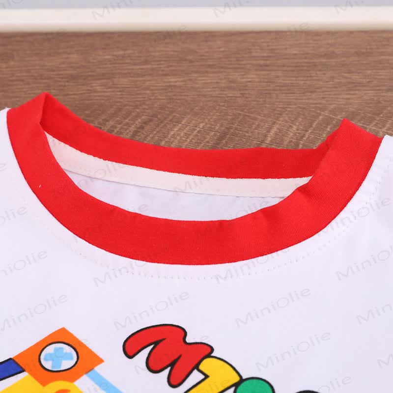 Completo da bambino composto da maglietta e pantaloncini con stampa di escavatore. - image 5