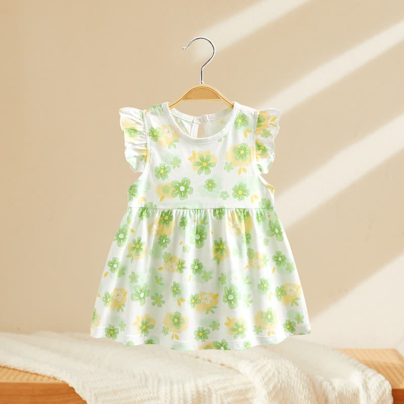 Vestito estivo da bambina con stampa e maniche a volant - Mobili verdi - 4-5T - image 4
