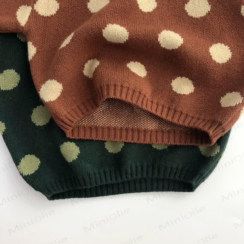 Maglione in stile retrò a pois lavorato a maglia per bambini - image 10