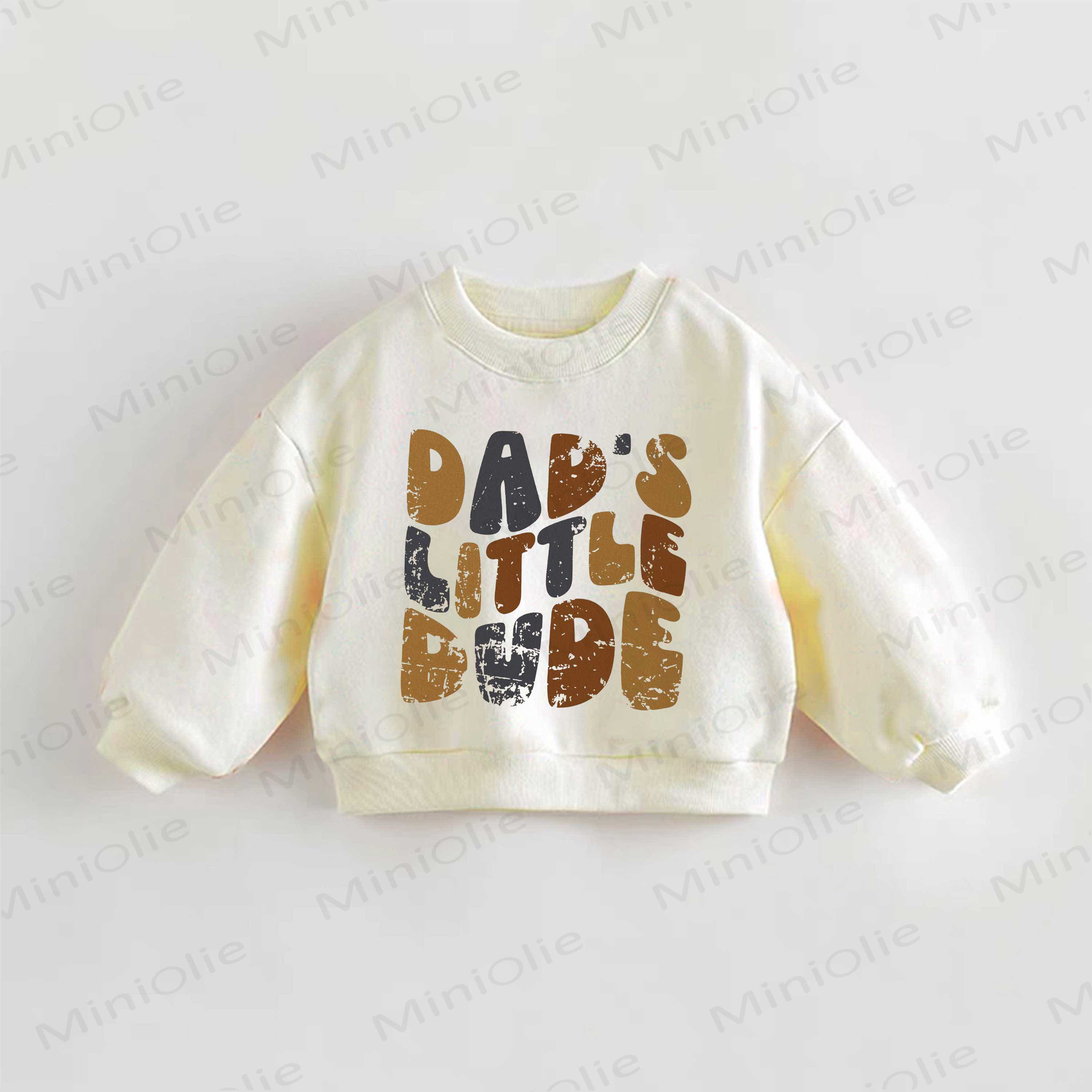 Felpa con slogan "Il piccolo papà" per neonati - Crema - 3-5T - image 1