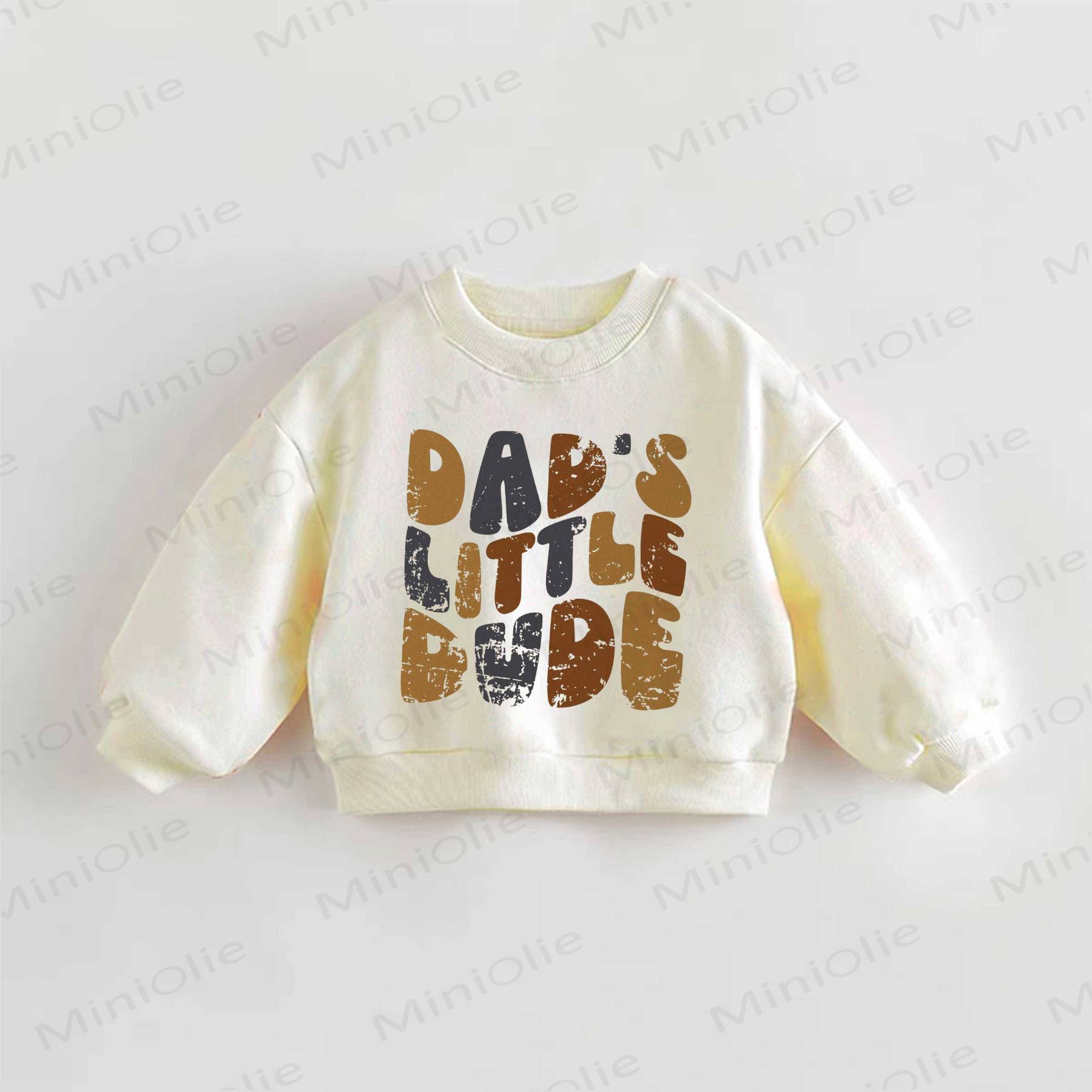 Felpa con slogan "Il piccolo papà" per neonati - Crema - 3-5T - image 1