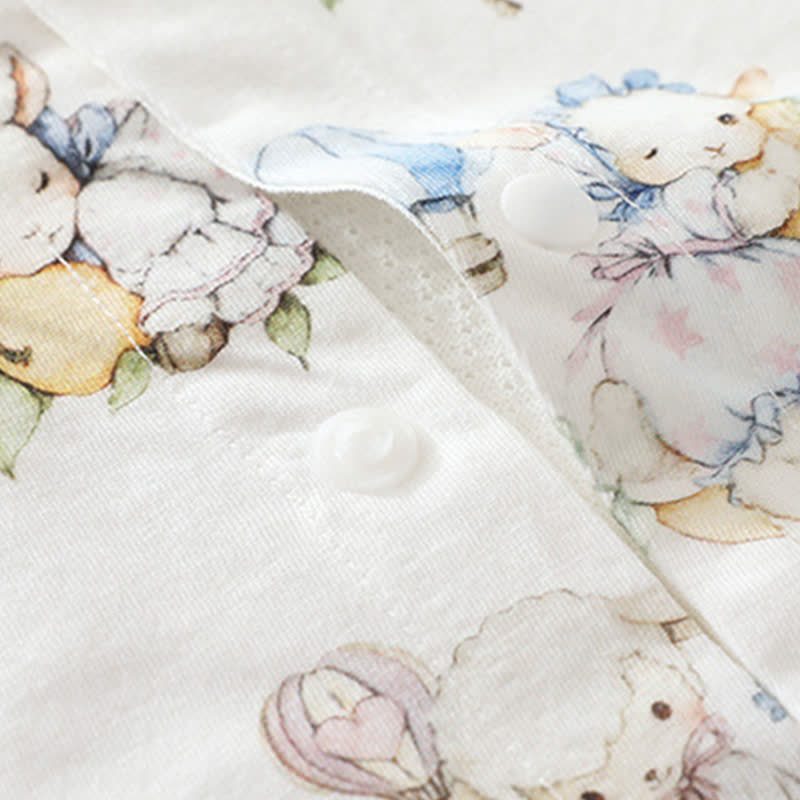 Tutina estiva per neonati con stampa giardino/oceano - image 7