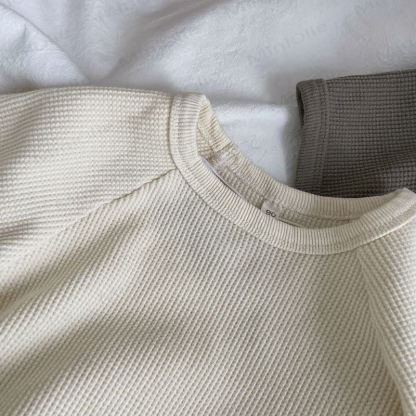 Set waffle a tinta unita per bambini, composto da 2 pezzi - image 5