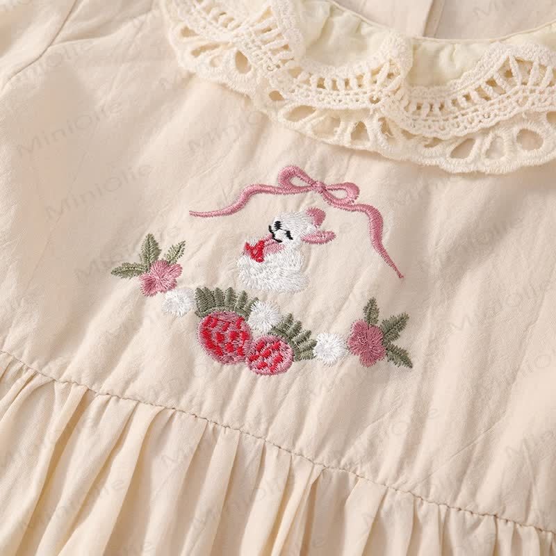 Vestito dolce con fiocco di fragole e coniglietto per bambini - image 17