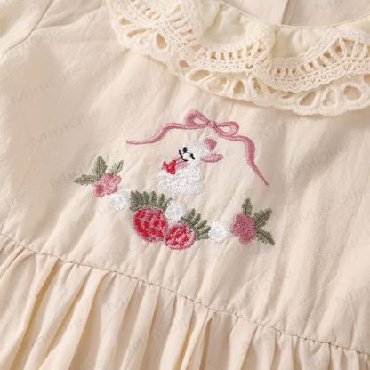Vestito dolce con fiocco di fragole e coniglietto per bambini - image 17