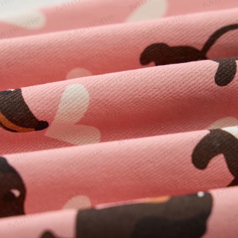 Tutina per neonati e bambini con stampa a cuori di bassotto - image 8