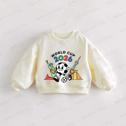 Felpa color crema per neonati e bambini piccoli, Coppa del Mondo 2026 - Crema - 3-5T - image 1