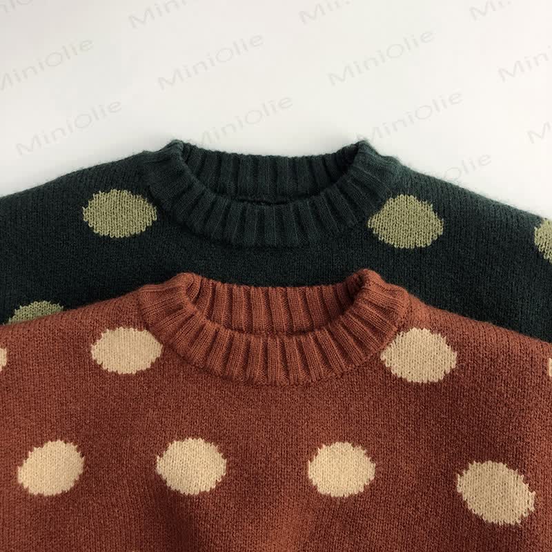 Maglione in stile retrò a pois lavorato a maglia per bambini - image 8
