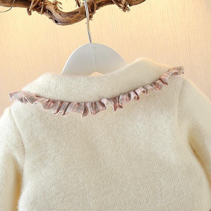 Abito scozzese e cardigan per bambini con borsa - image 9