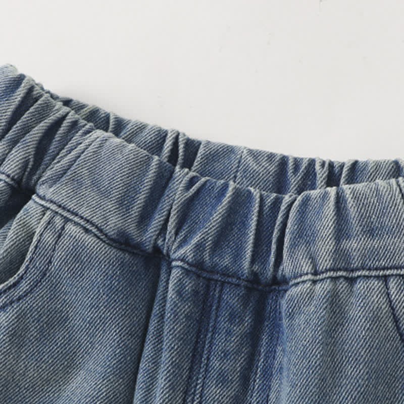 Pantaloni in denim ricamati per neonati e bambini piccoli - image 6
