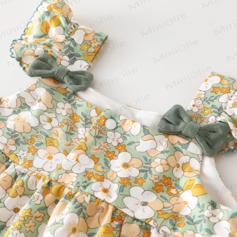 Vestitino o cappellino beige con fiori e fiocco per neonata/bambina - image 5