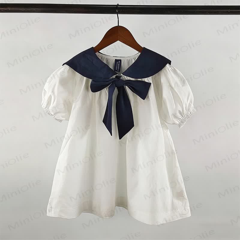 Vestito con colletto e fiocchi per bambina - Bianco - 8 anni - image 4