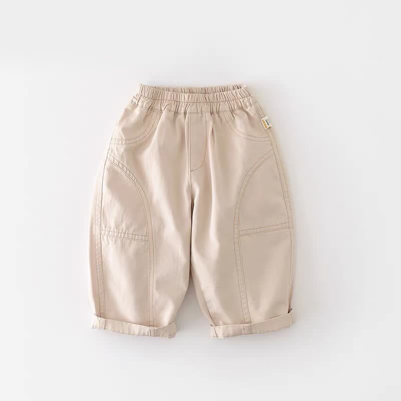 Pantaloni larghi tinta unita per neonati e bambini - Beige - 3-5T - image 6