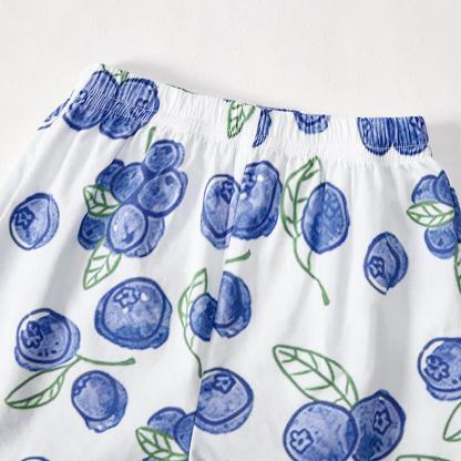 Completo da neonata/bambina composto da top e pantaloncini bianchi con stampa di mirtilli, due pezzi. - image 8