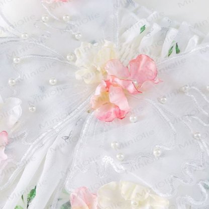 Abito senza maniche in tulle floreale per bambina con cappello - image 6