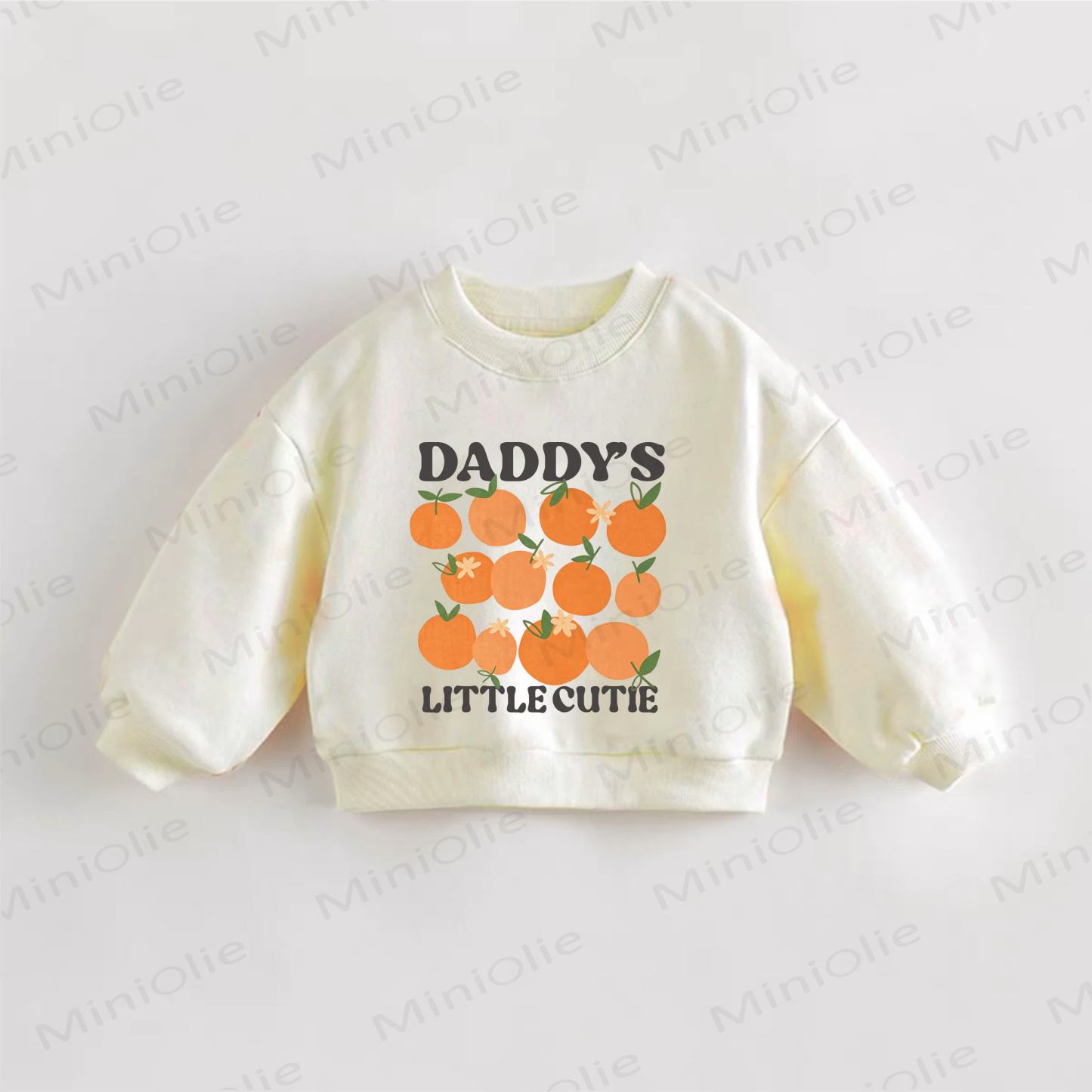 Felpa color crema con stampa arancione "La piccola dolcezza di papà" per neonati e bambini - Crema - 3-5T - image 1
