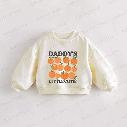 Felpa color crema con stampa arancione "La piccola dolcezza di papà" per neonati e bambini - Crema - 3-5T - image 1