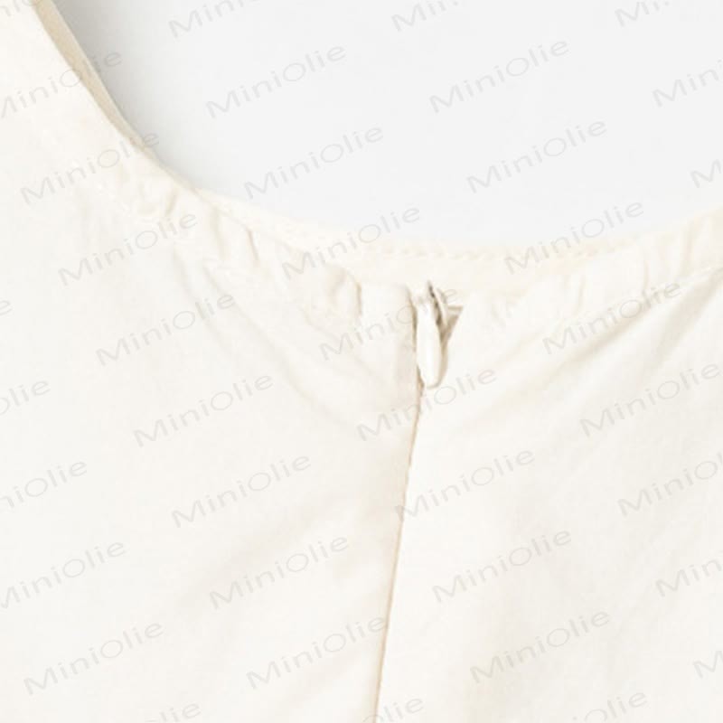 Vestito senza maniche in cotone con volant per bambina - image 6