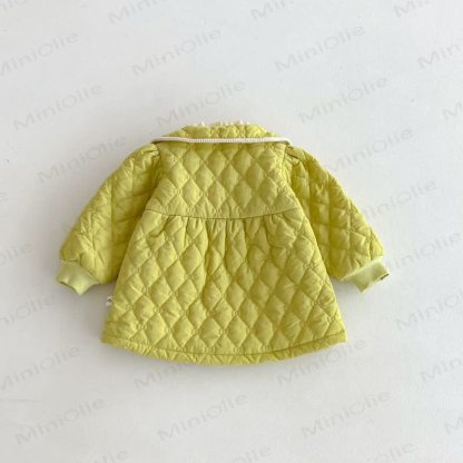 Capispalla con risvolto dolce in tinta unita per bambina - image 11