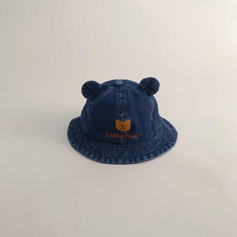 Cappello da pescatore con orsetto in denim per bambini LUCKY BEAR - Blu scuro - 18M-4T - image 8