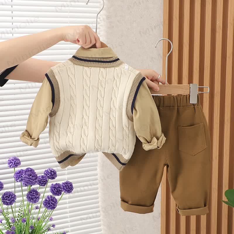 B Baby Toddler Boy Plaid Set 3 pezzi - image 7