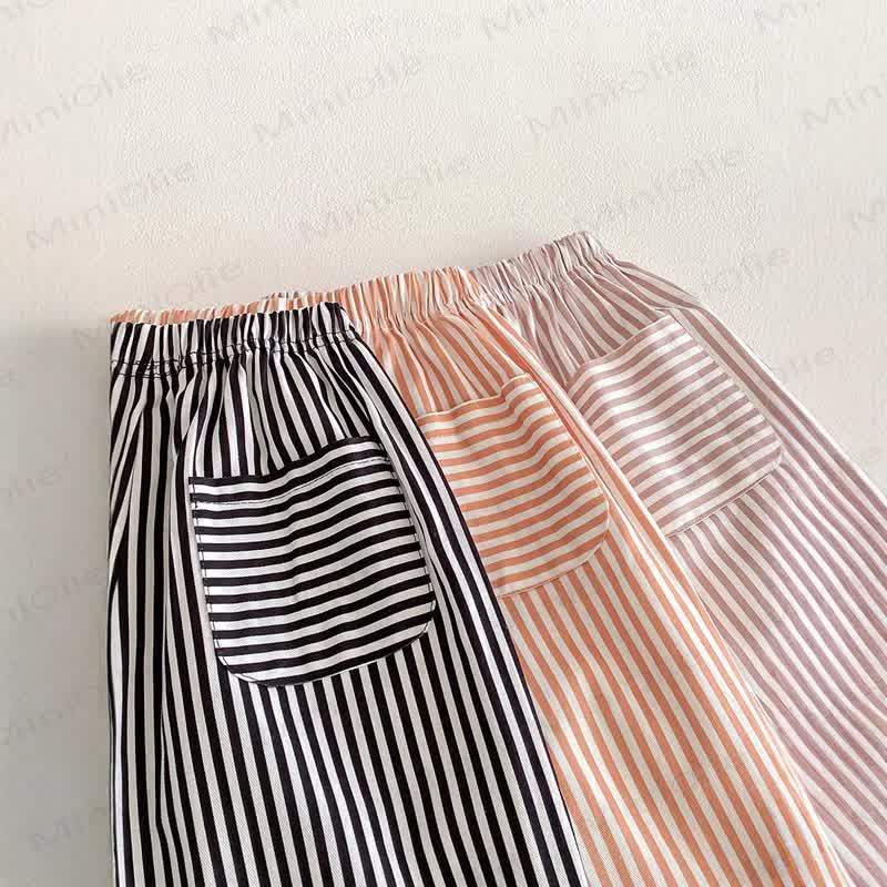 Pantaloni a righe con fiocco per neonati e bambini - image 10
