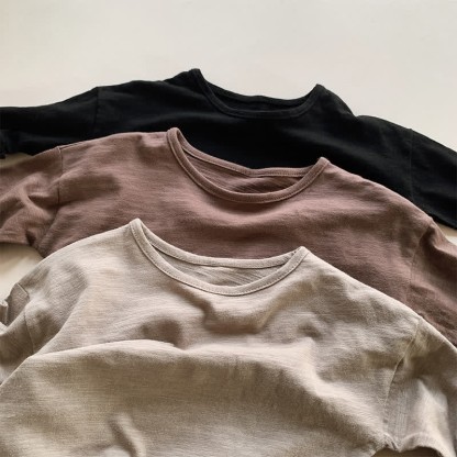 Maglietta larga tinta unita per bambini piccoli - image 7