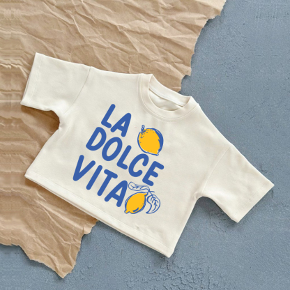 LA DOLCE VITA Baby Lemon T-Shirt Estiva Casual - Bianco - 2-3T - image 1